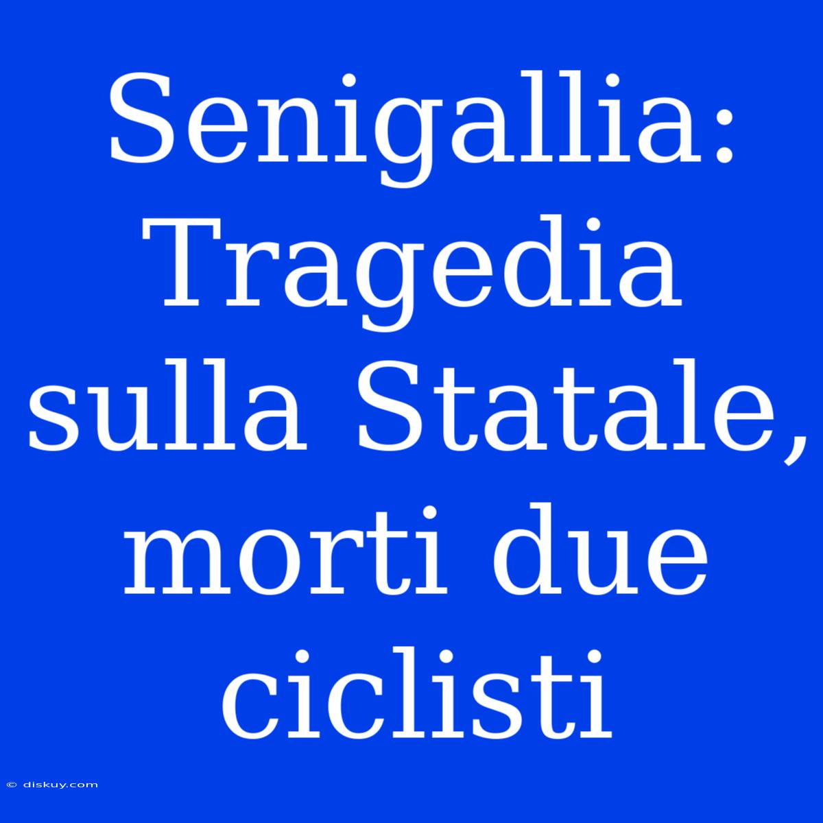 Senigallia: Tragedia Sulla Statale, Morti Due Ciclisti