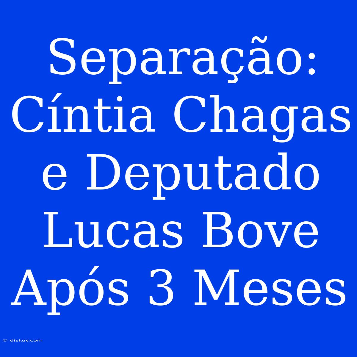 Separação: Cíntia Chagas E Deputado Lucas Bove Após 3 Meses