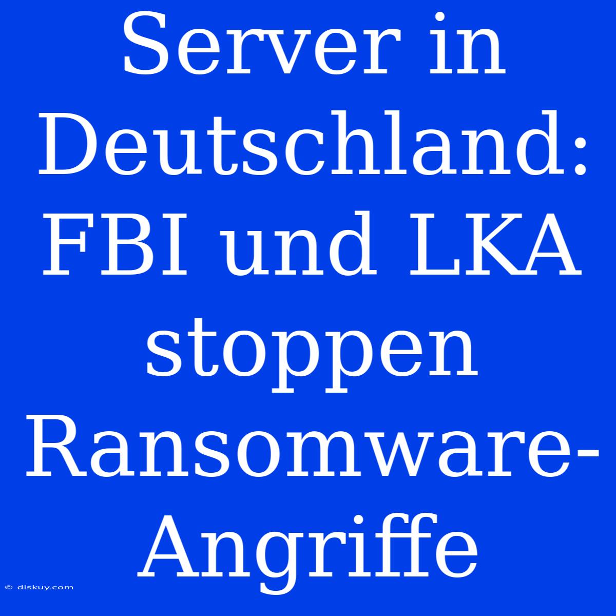 Server In Deutschland: FBI Und LKA Stoppen Ransomware-Angriffe