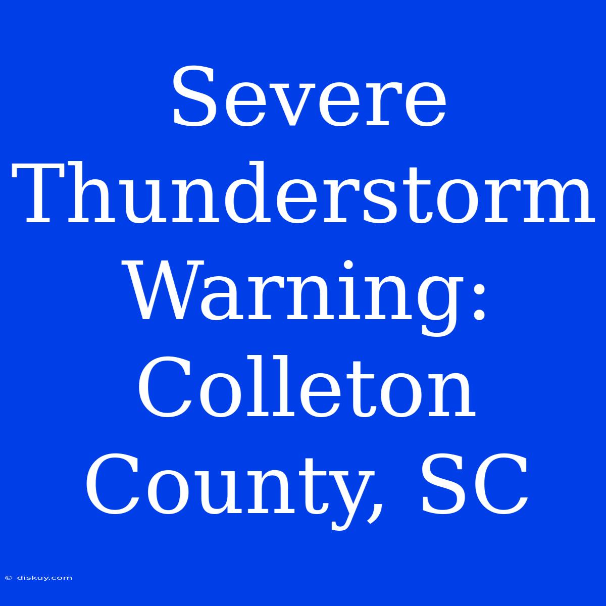 Severe Thunderstorm Warning: Colleton County, SC