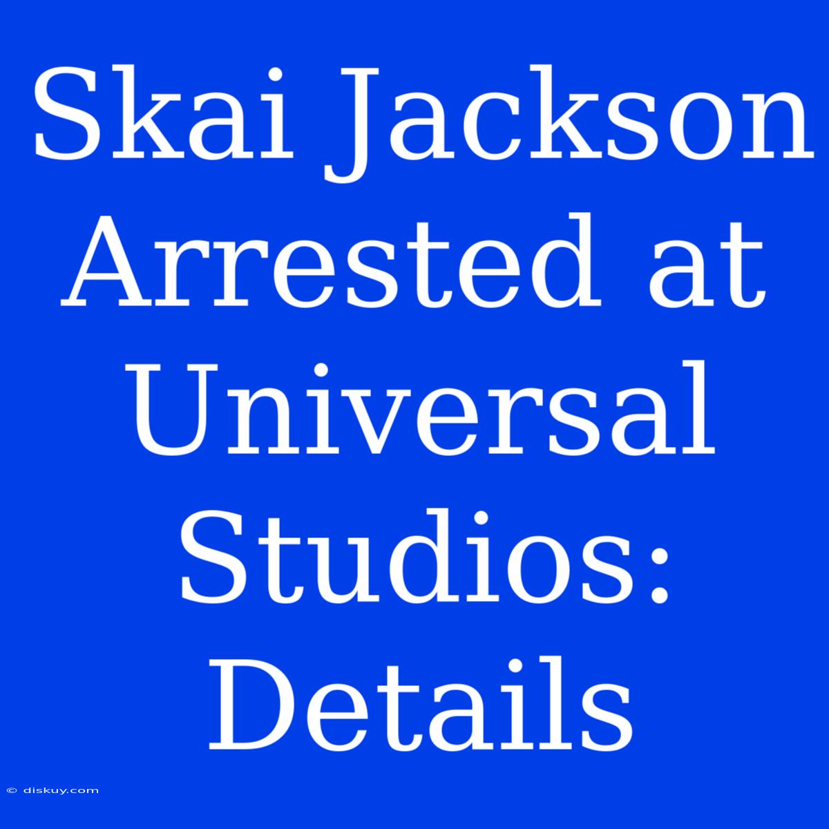 Skai Jackson Arrested At Universal Studios: Details