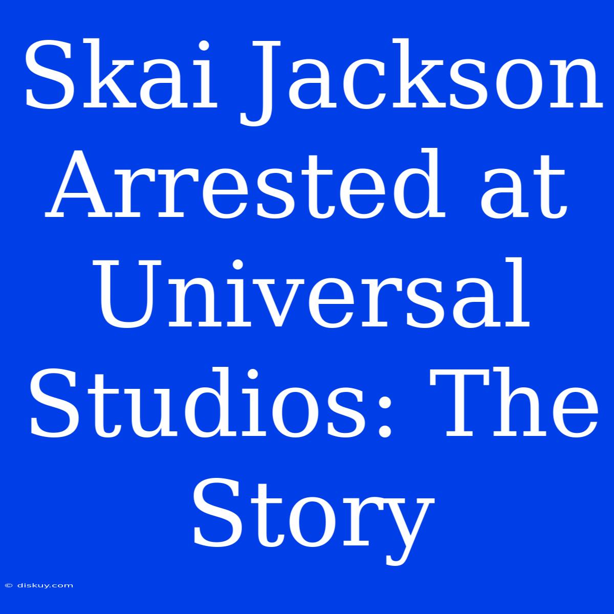 Skai Jackson Arrested At Universal Studios: The Story