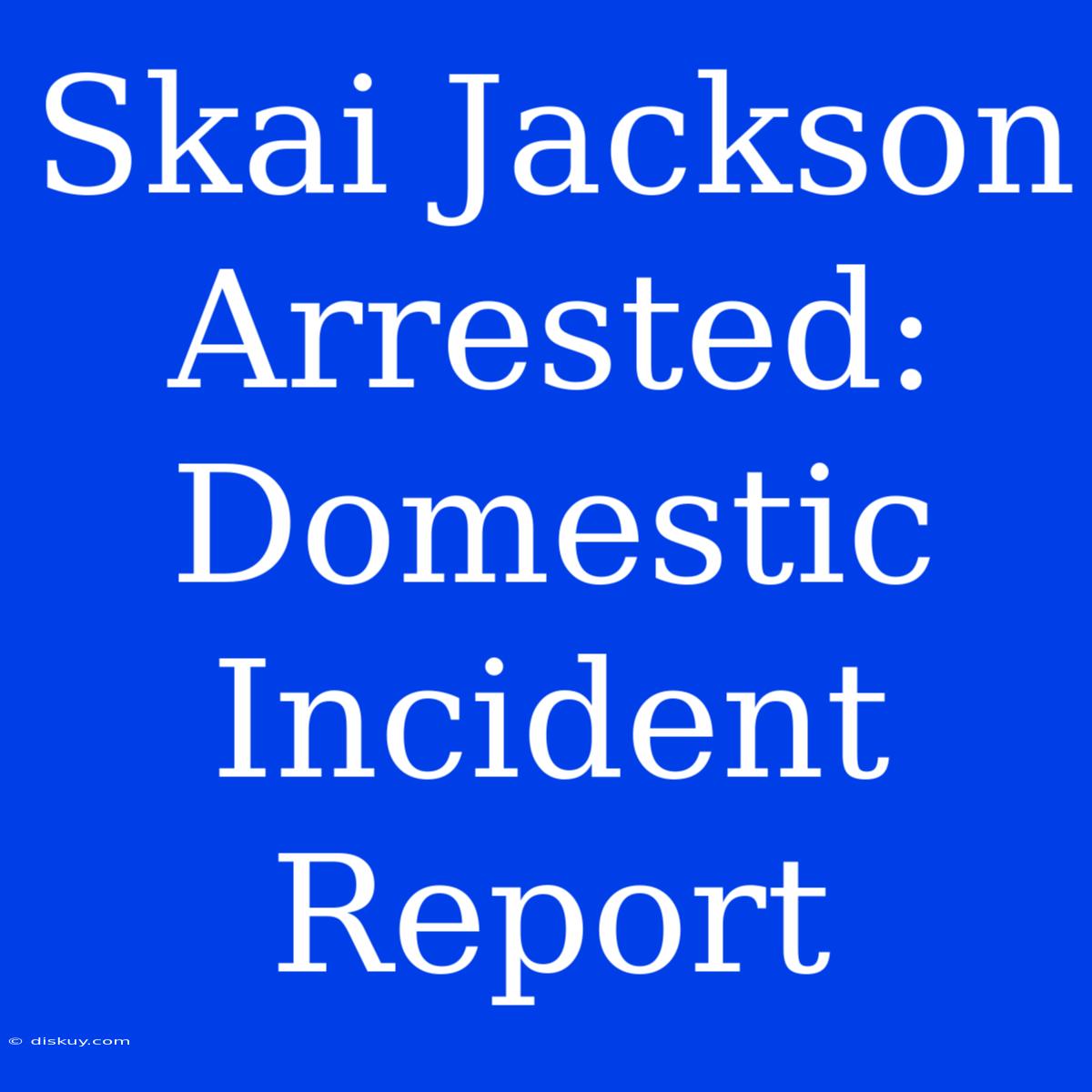 Skai Jackson Arrested: Domestic Incident Report