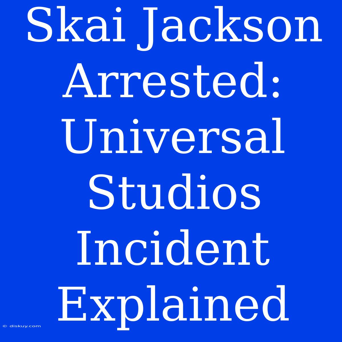 Skai Jackson Arrested: Universal Studios Incident Explained