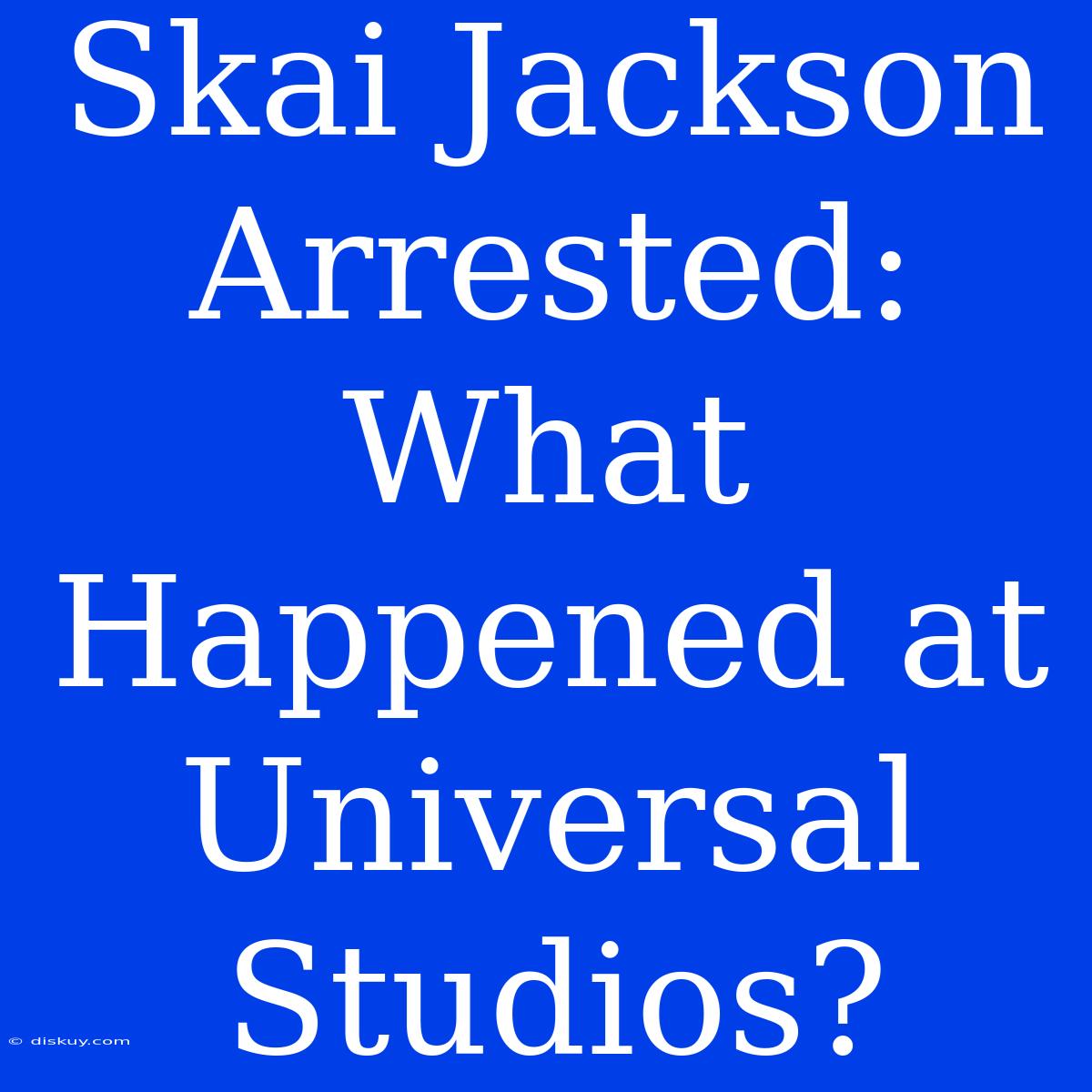 Skai Jackson Arrested: What Happened At Universal Studios?