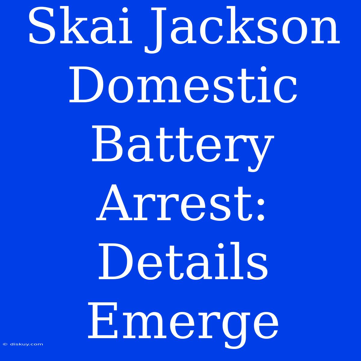 Skai Jackson Domestic Battery Arrest: Details Emerge