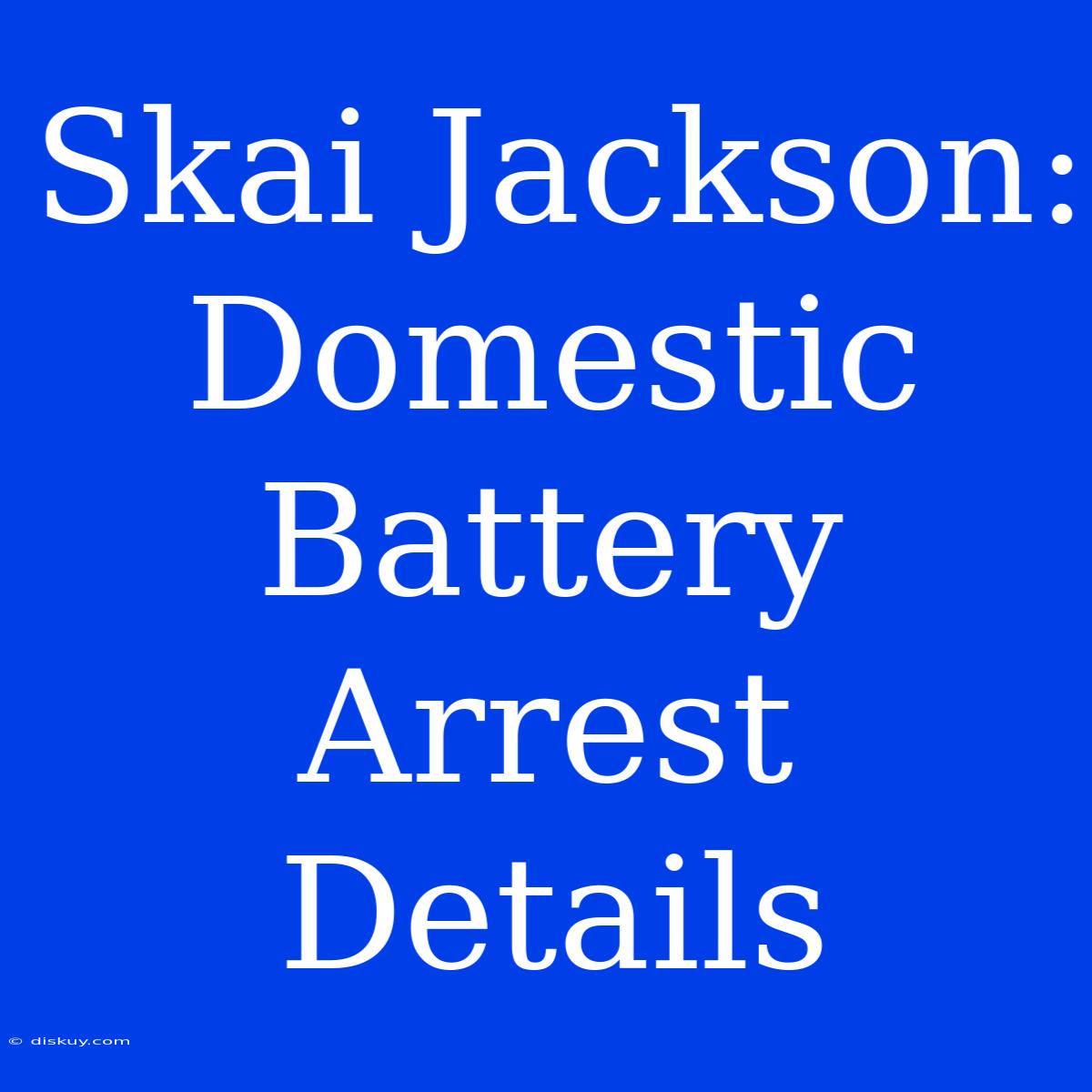 Skai Jackson: Domestic Battery Arrest Details