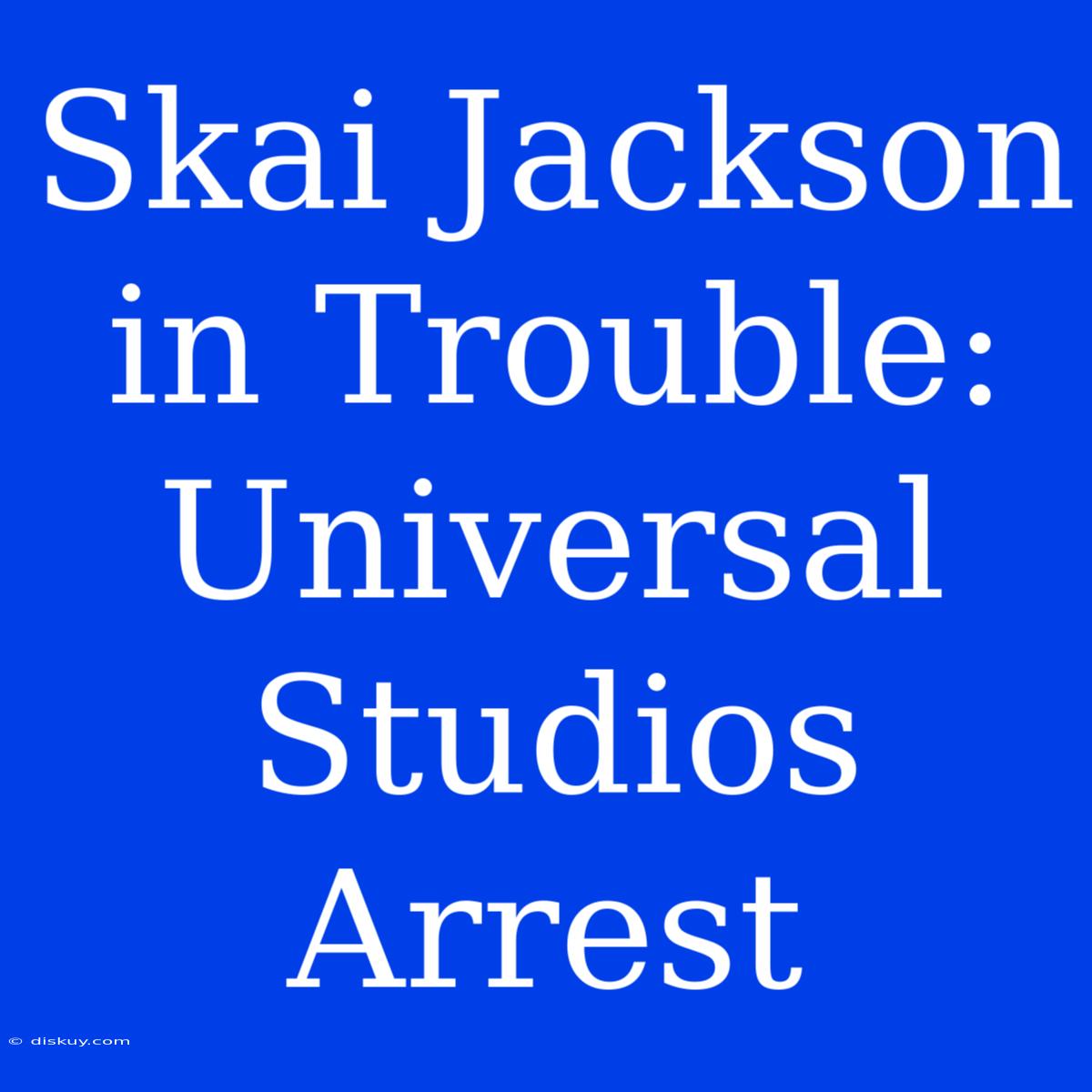 Skai Jackson In Trouble: Universal Studios Arrest