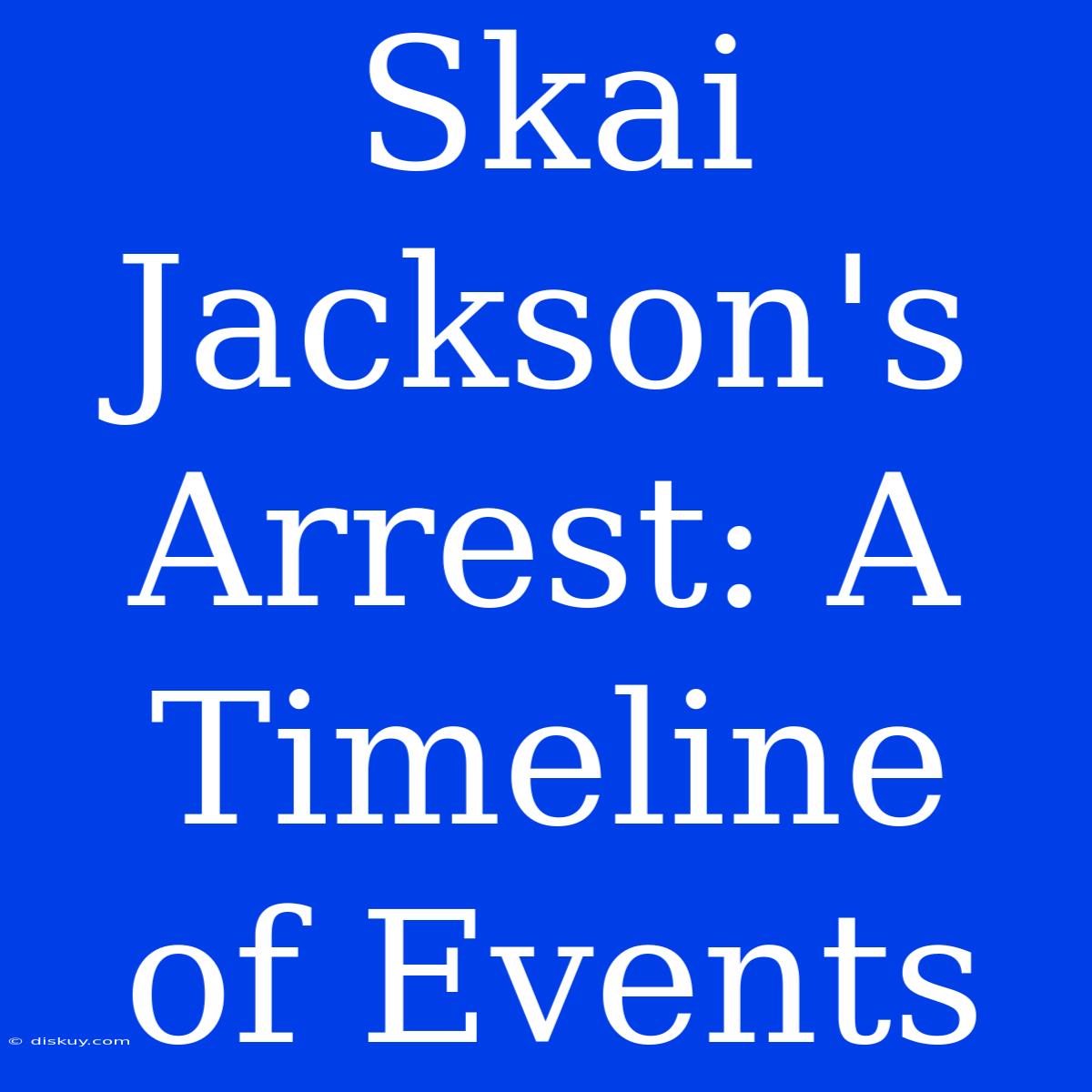 Skai Jackson's Arrest: A Timeline Of Events