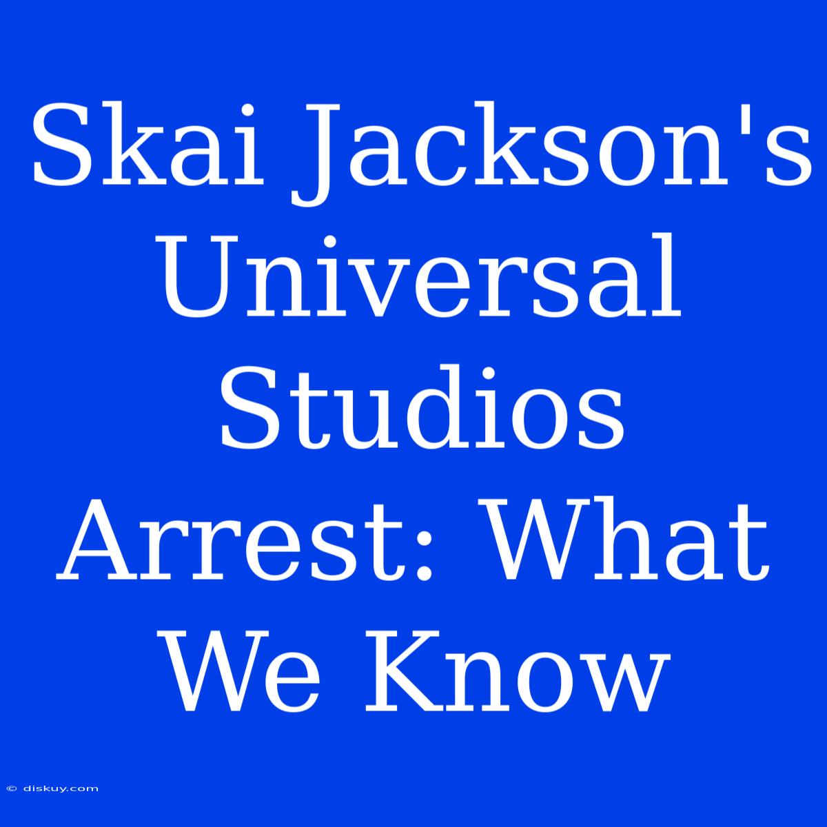 Skai Jackson's Universal Studios Arrest: What We Know