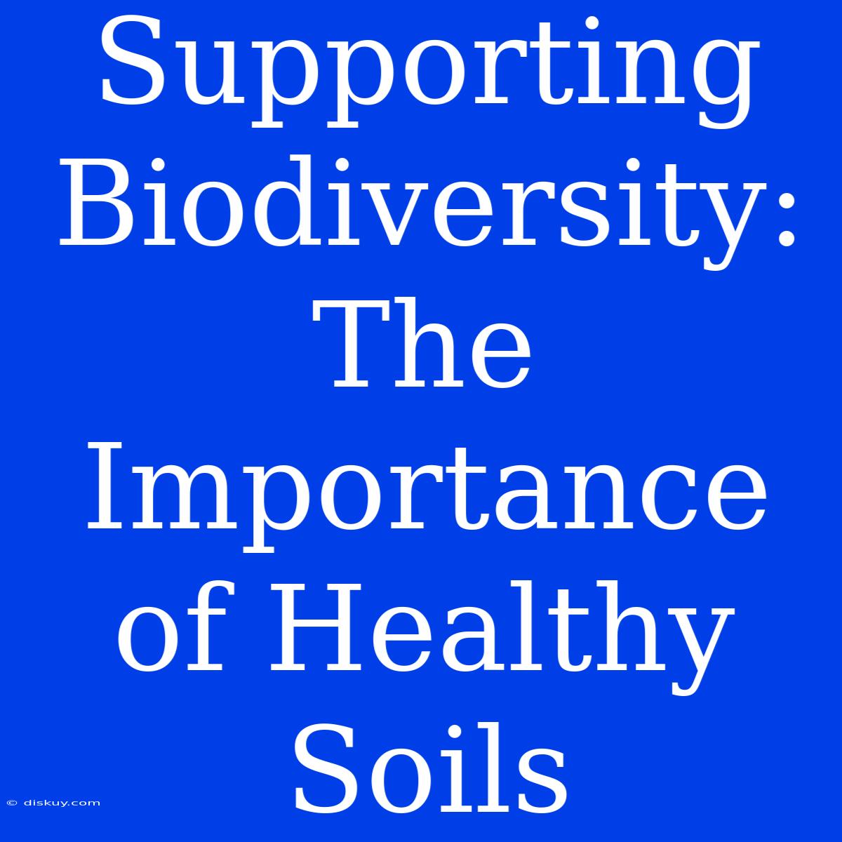 Supporting Biodiversity:  The Importance Of Healthy Soils