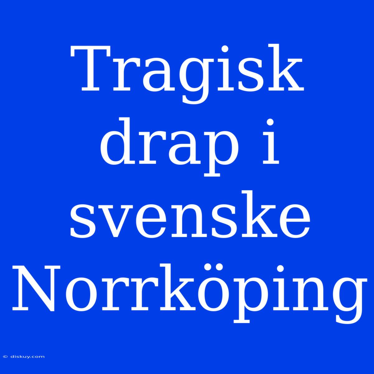 Tragisk Drap I Svenske Norrköping