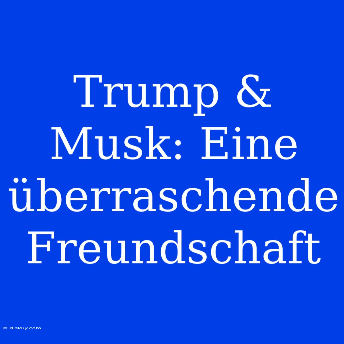 Trump & Musk: Eine Überraschende Freundschaft