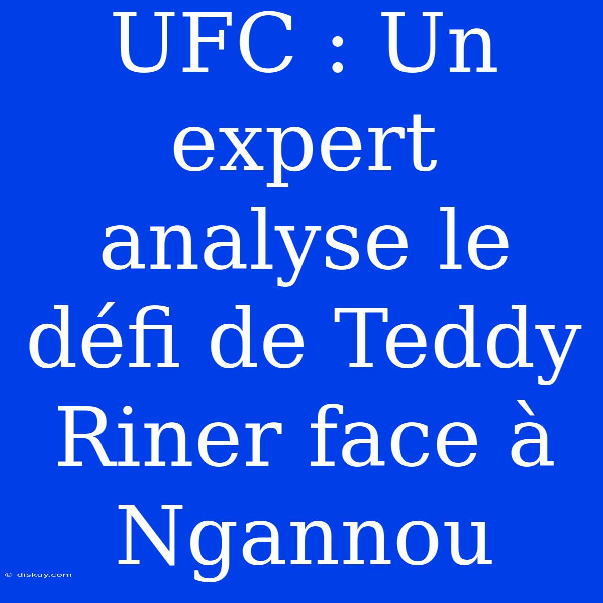 UFC : Un Expert Analyse Le Défi De Teddy Riner Face À Ngannou