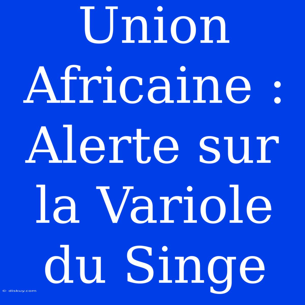 Union Africaine : Alerte Sur La Variole Du Singe