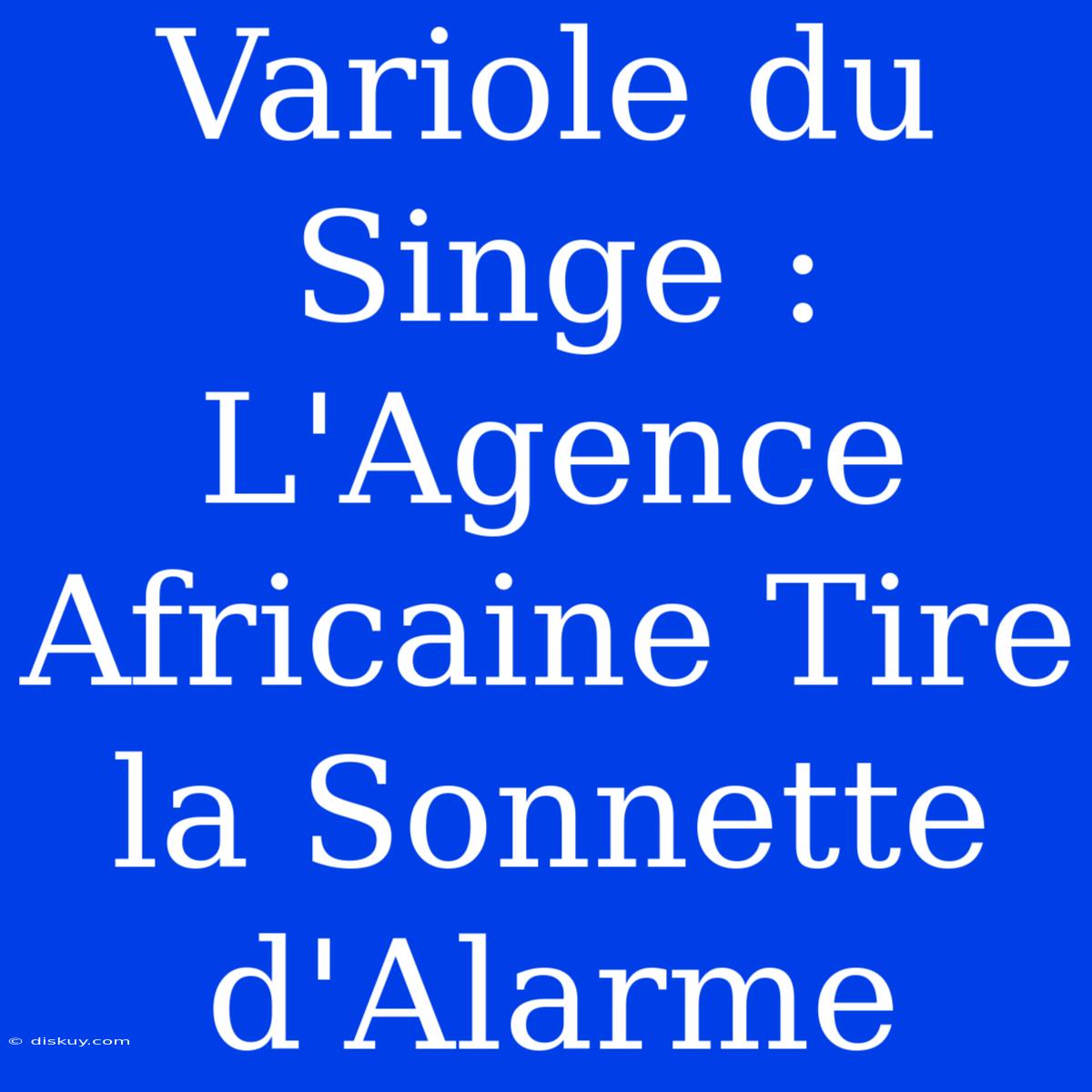 Variole Du Singe : L'Agence Africaine Tire La Sonnette D'Alarme