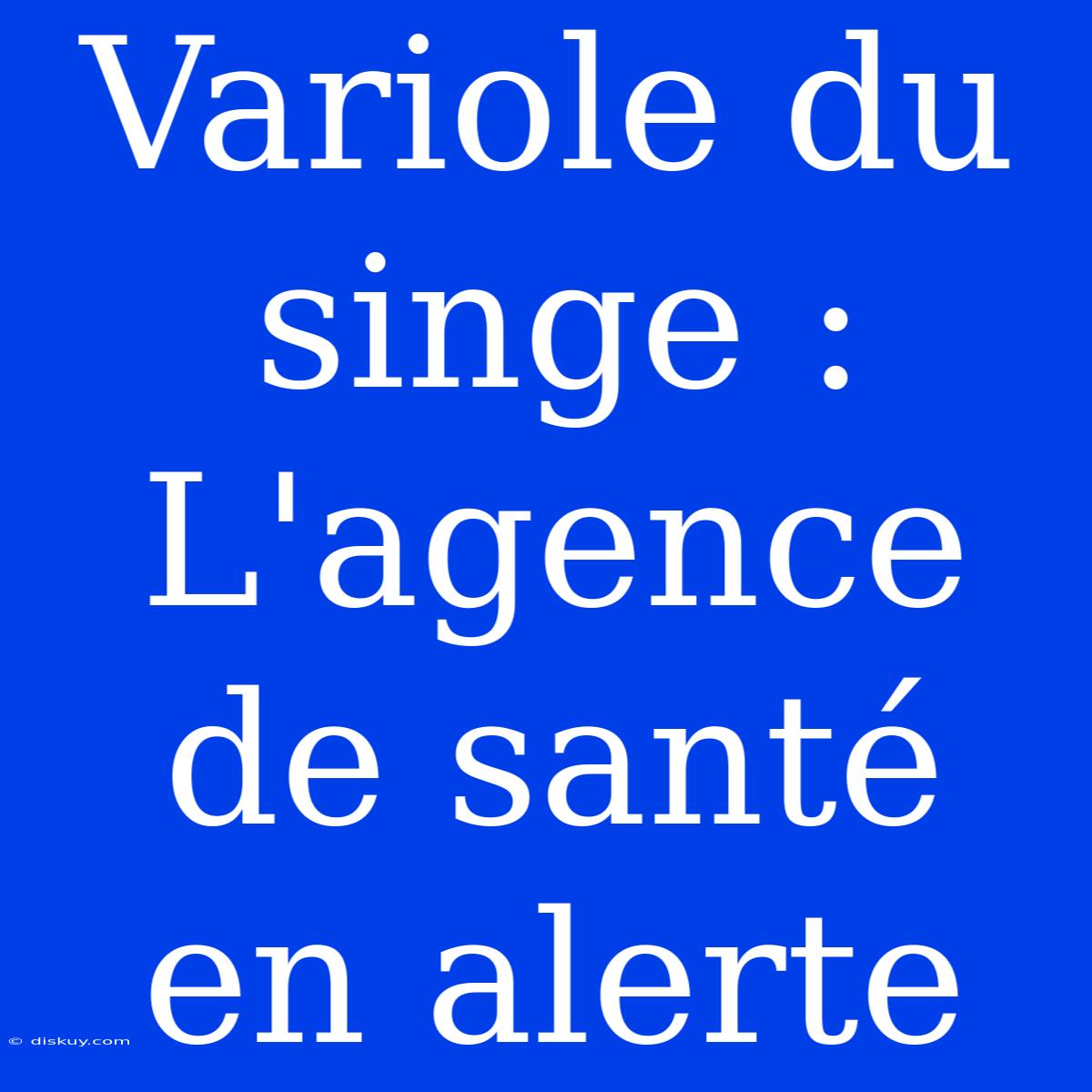 Variole Du Singe : L'agence De Santé En Alerte