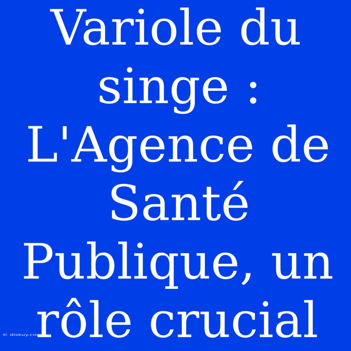 Variole Du Singe : L'Agence De Santé Publique, Un Rôle Crucial