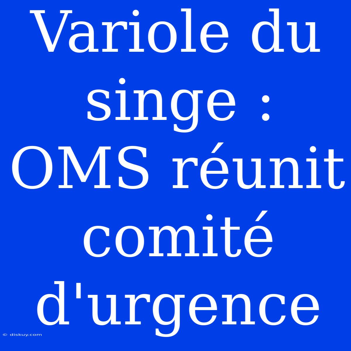 Variole Du Singe : OMS Réunit Comité D'urgence