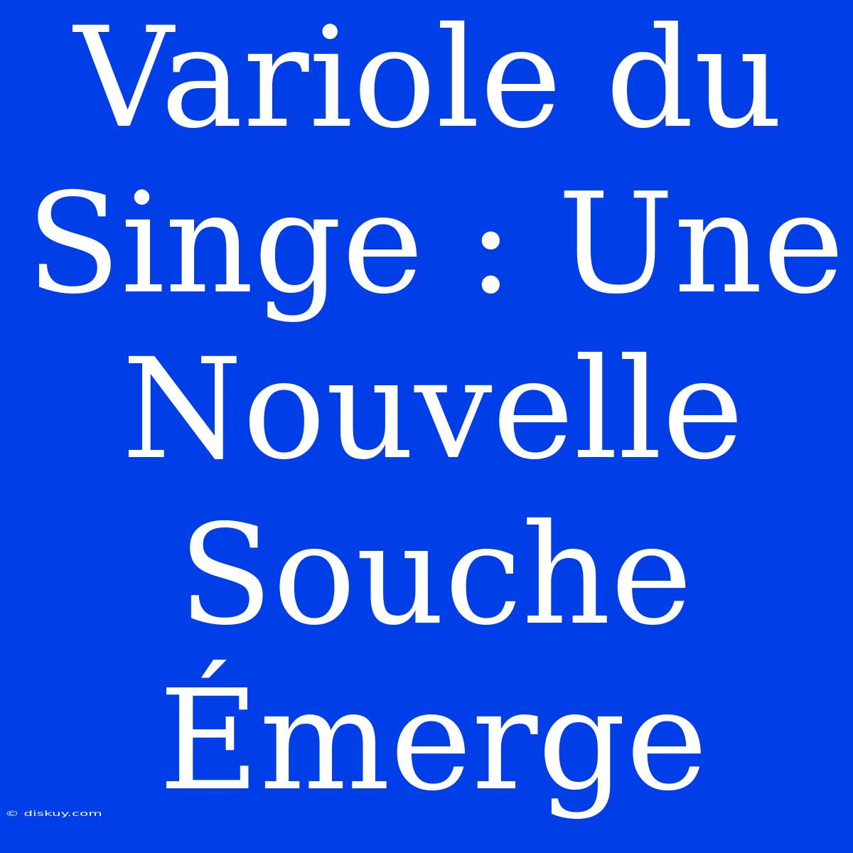 Variole Du Singe : Une Nouvelle Souche Émerge