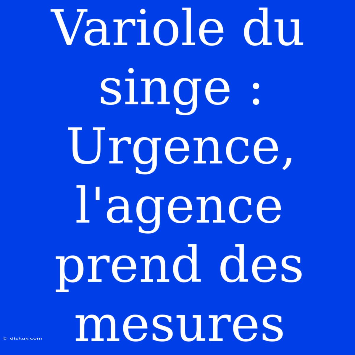 Variole Du Singe :  Urgence, L'agence Prend Des Mesures