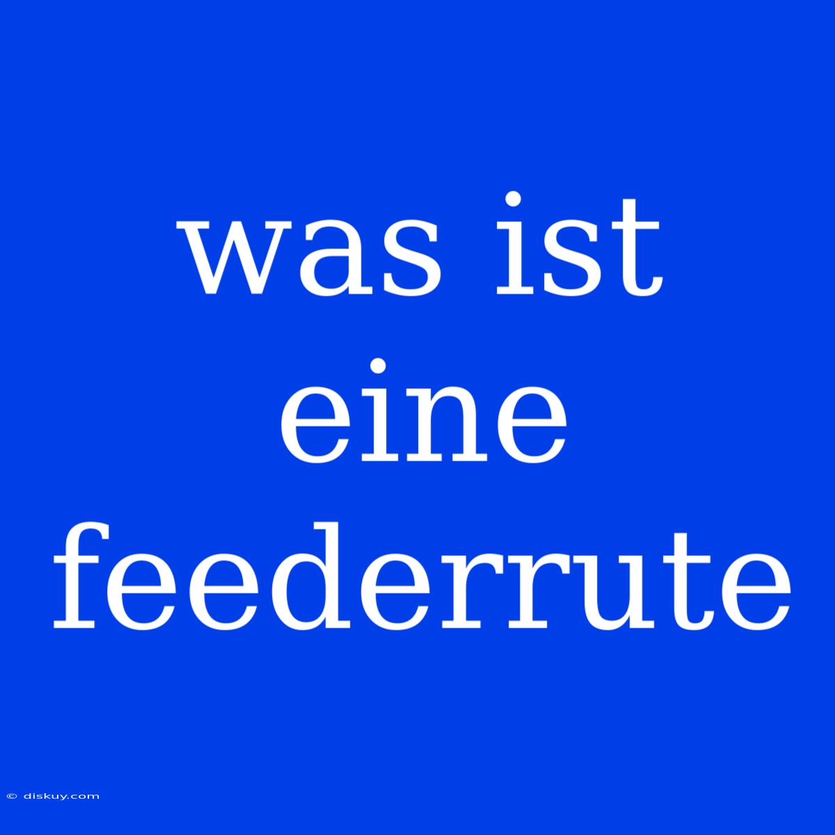 Was Ist Eine Feederrute