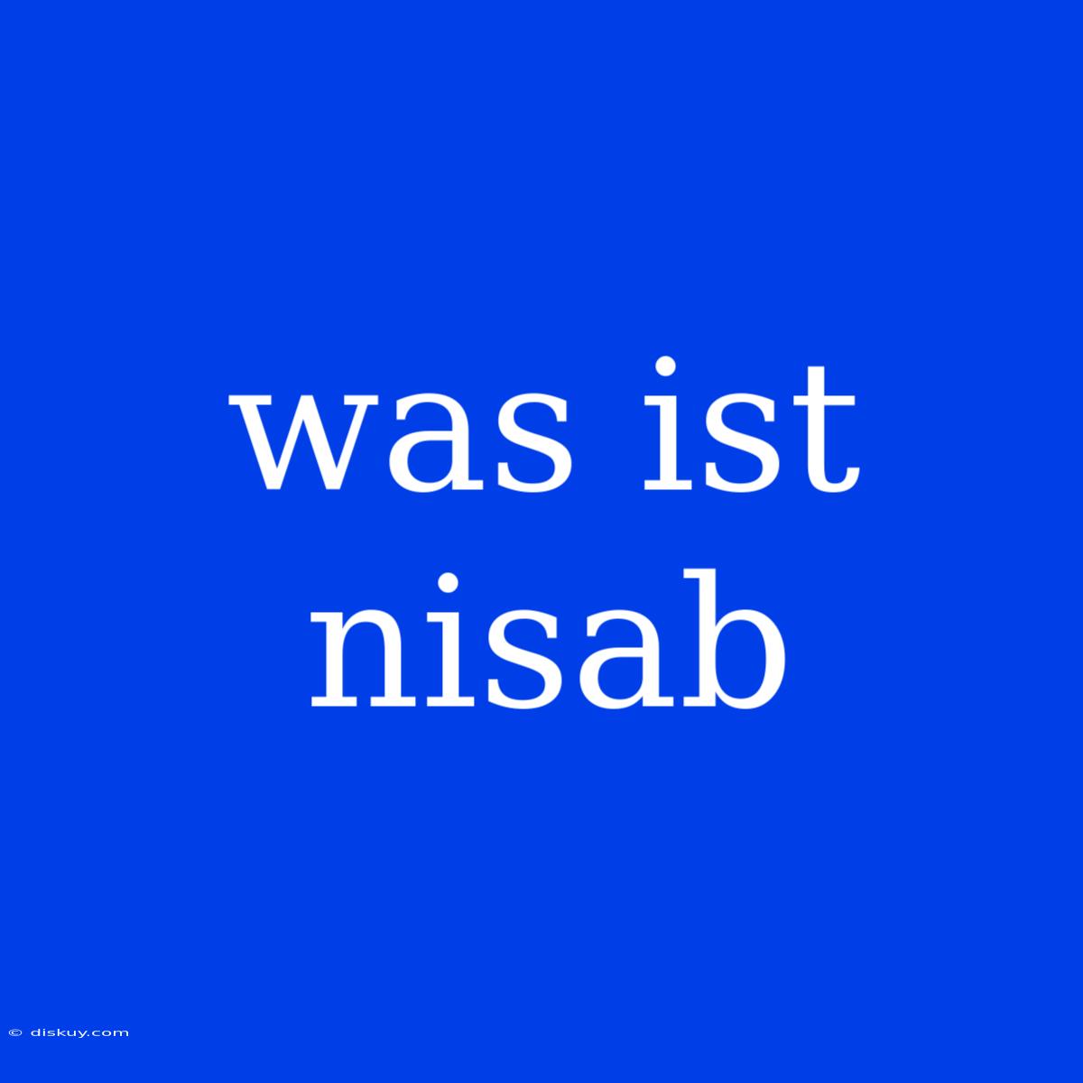 Was Ist Nisab