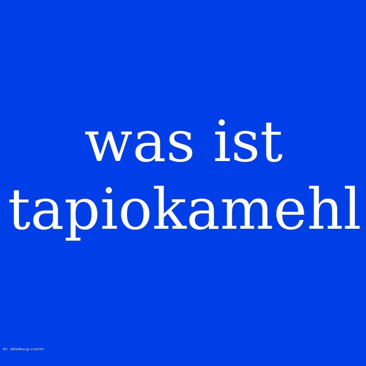 Was Ist Tapiokamehl