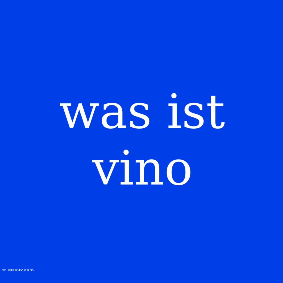 Was Ist Vino