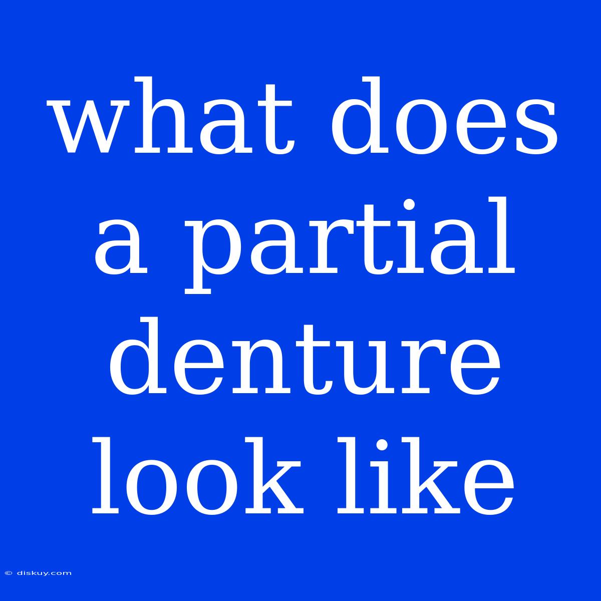 What Does A Partial Denture Look Like