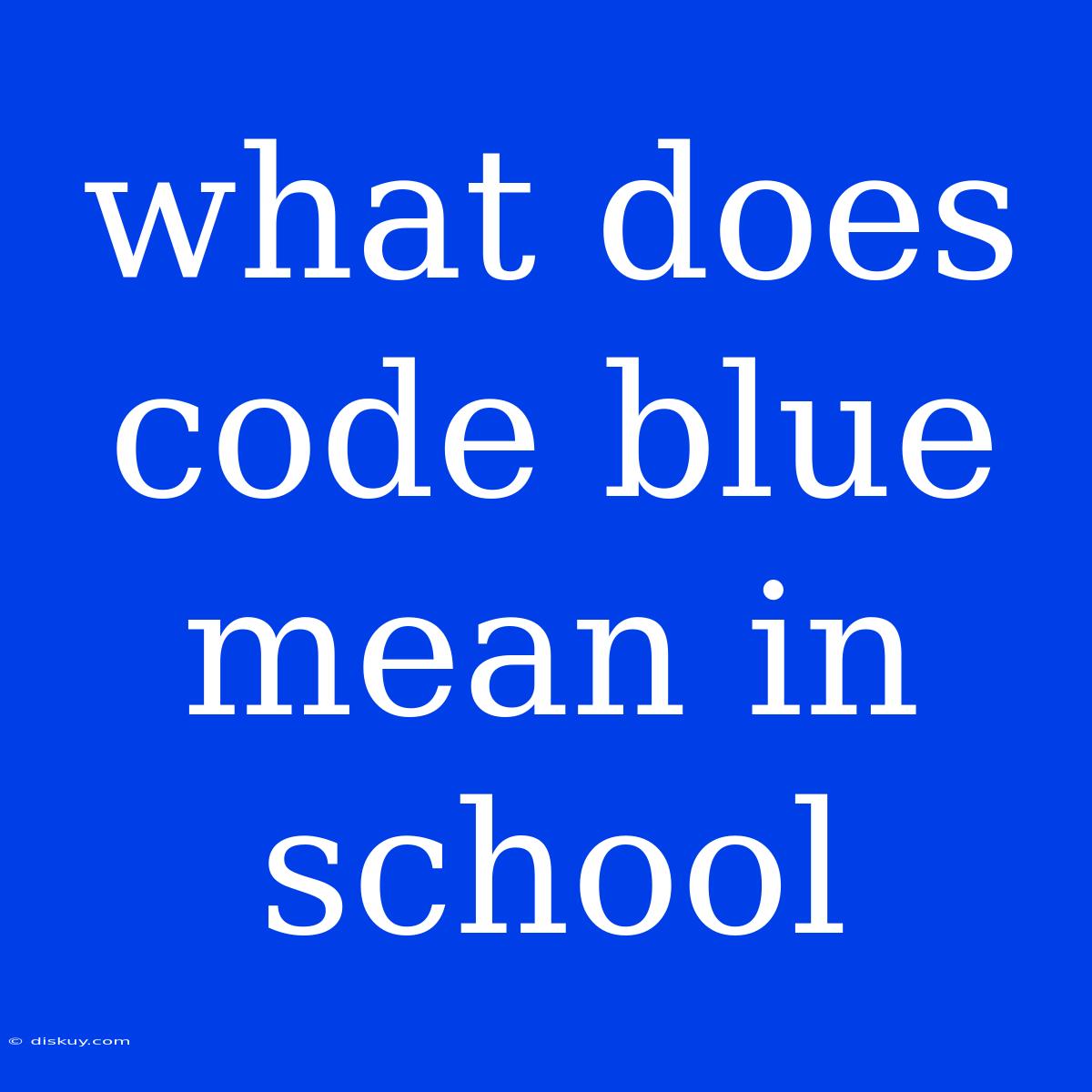 What Does Code Blue Mean In School