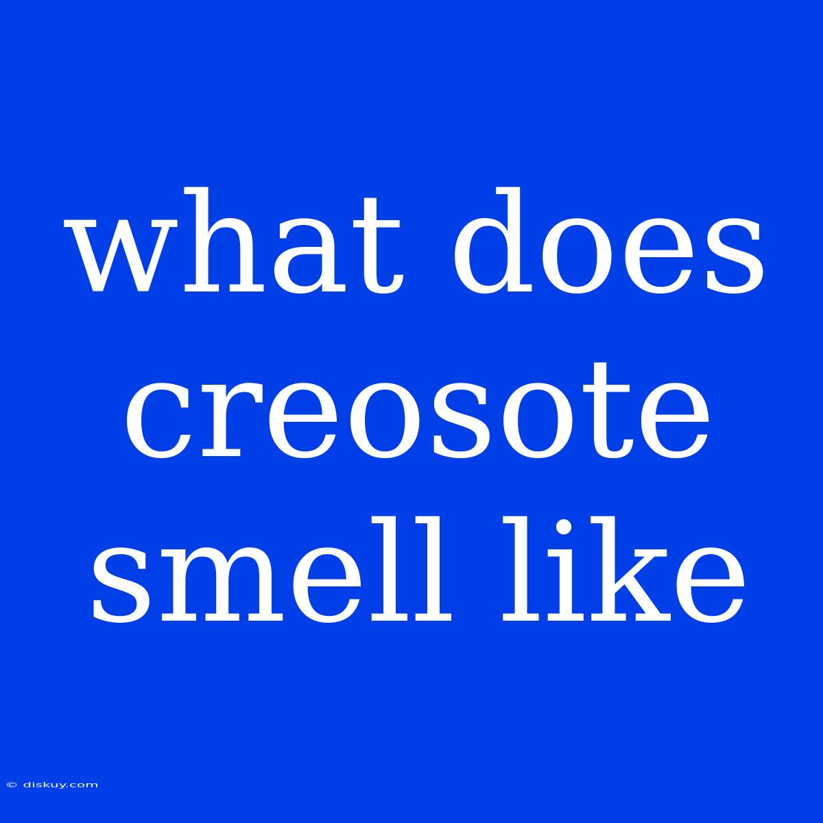 What Does Creosote Smell Like