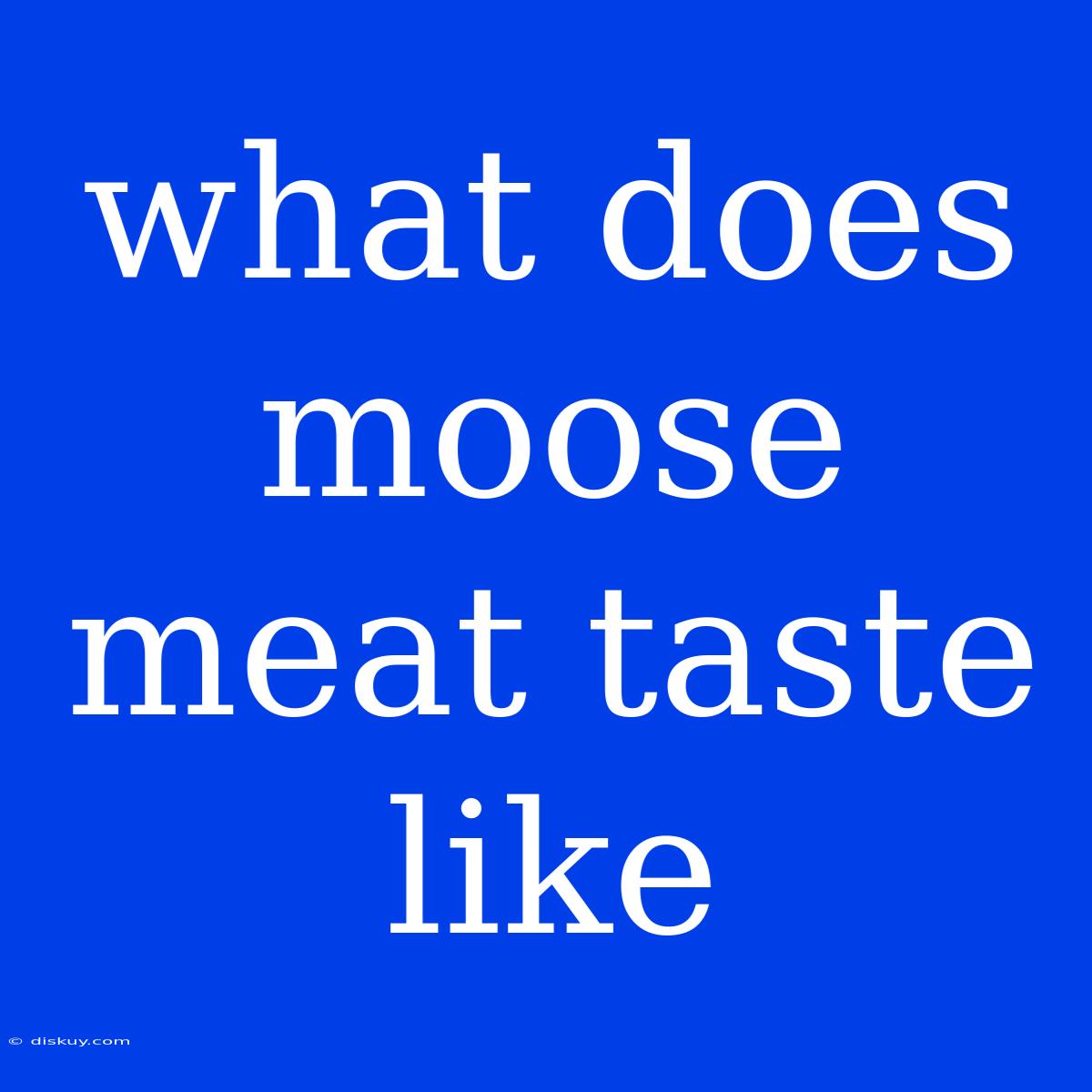 What Does Moose Meat Taste Like