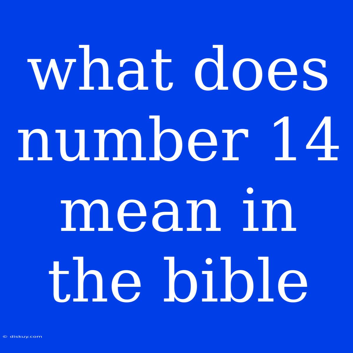 What Does Number 14 Mean In The Bible