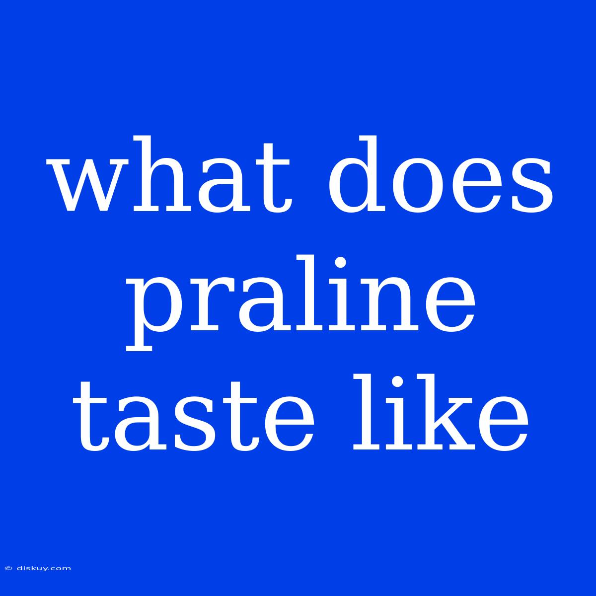 What Does Praline Taste Like