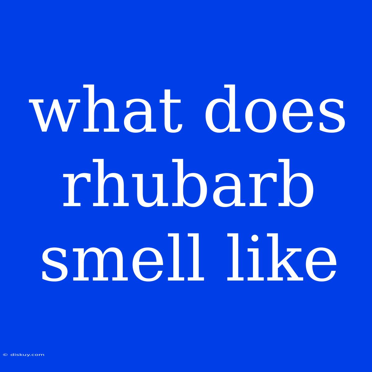 What Does Rhubarb Smell Like