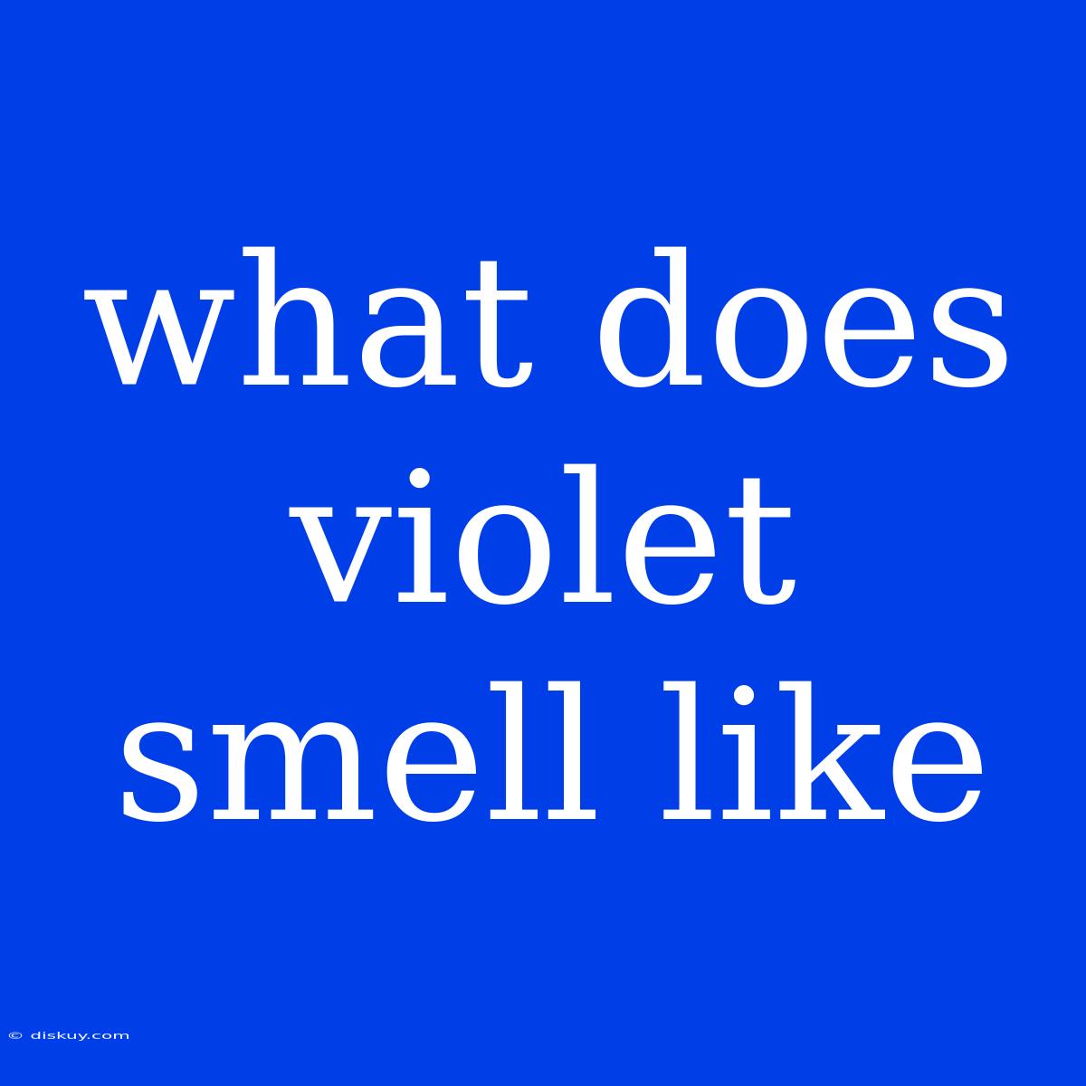 What Does Violet Smell Like