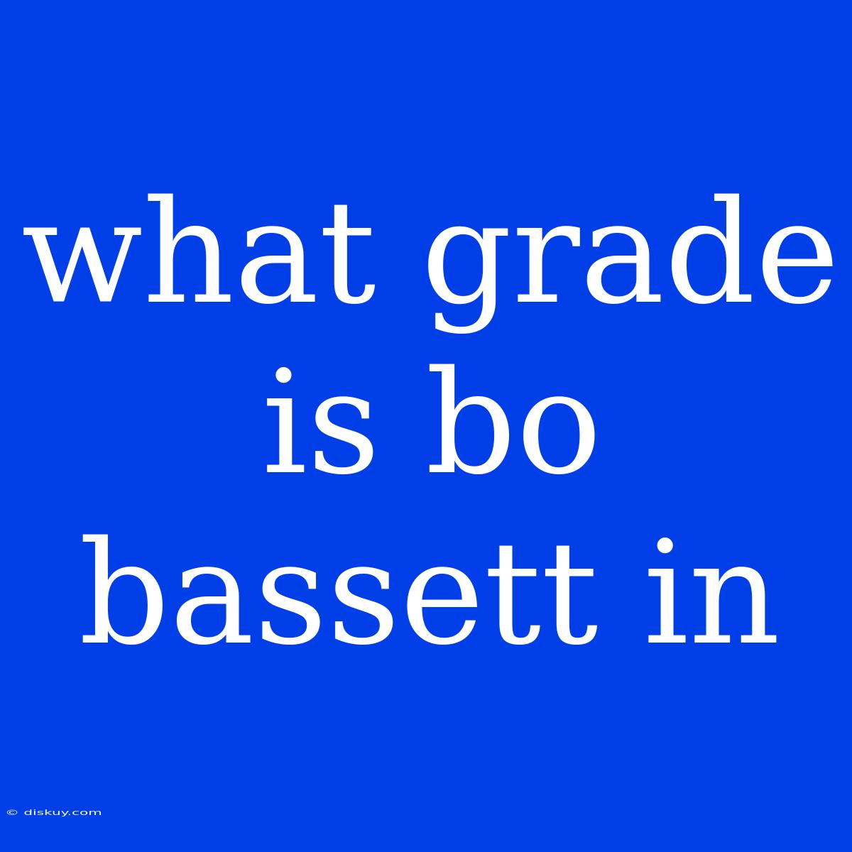 What Grade Is Bo Bassett In