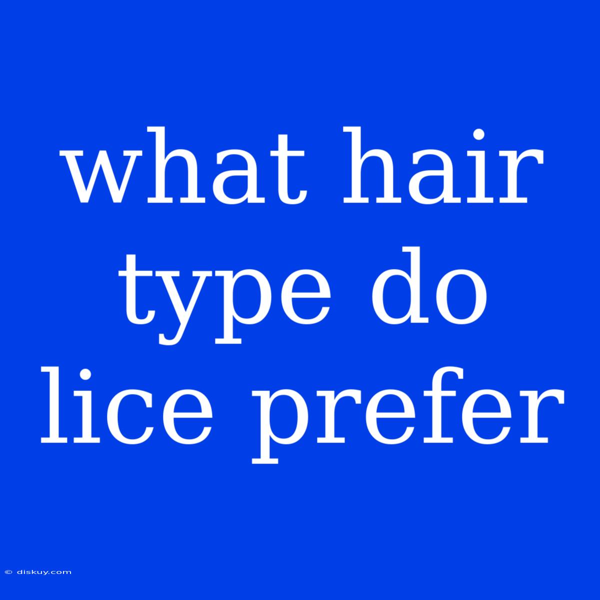 What Hair Type Do Lice Prefer