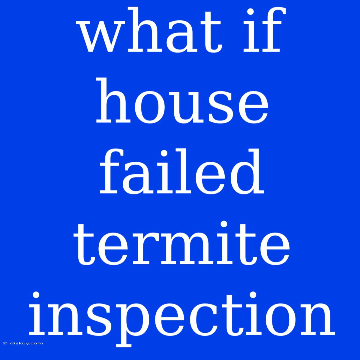 What If House Failed Termite Inspection