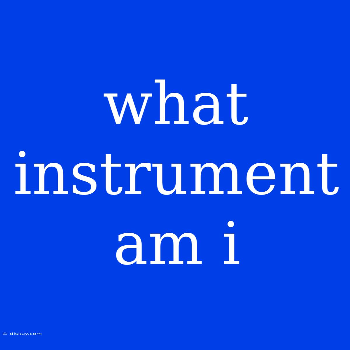 What Instrument Am I