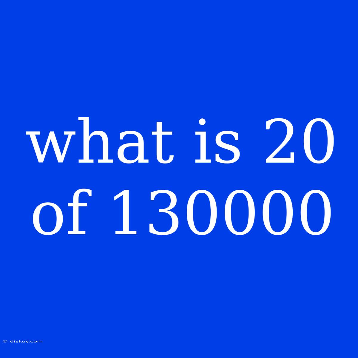 What Is 20 Of 130000