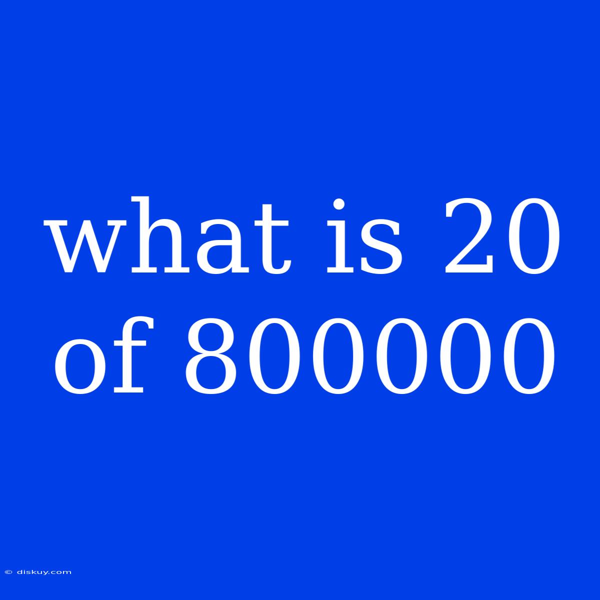 What Is 20 Of 800000