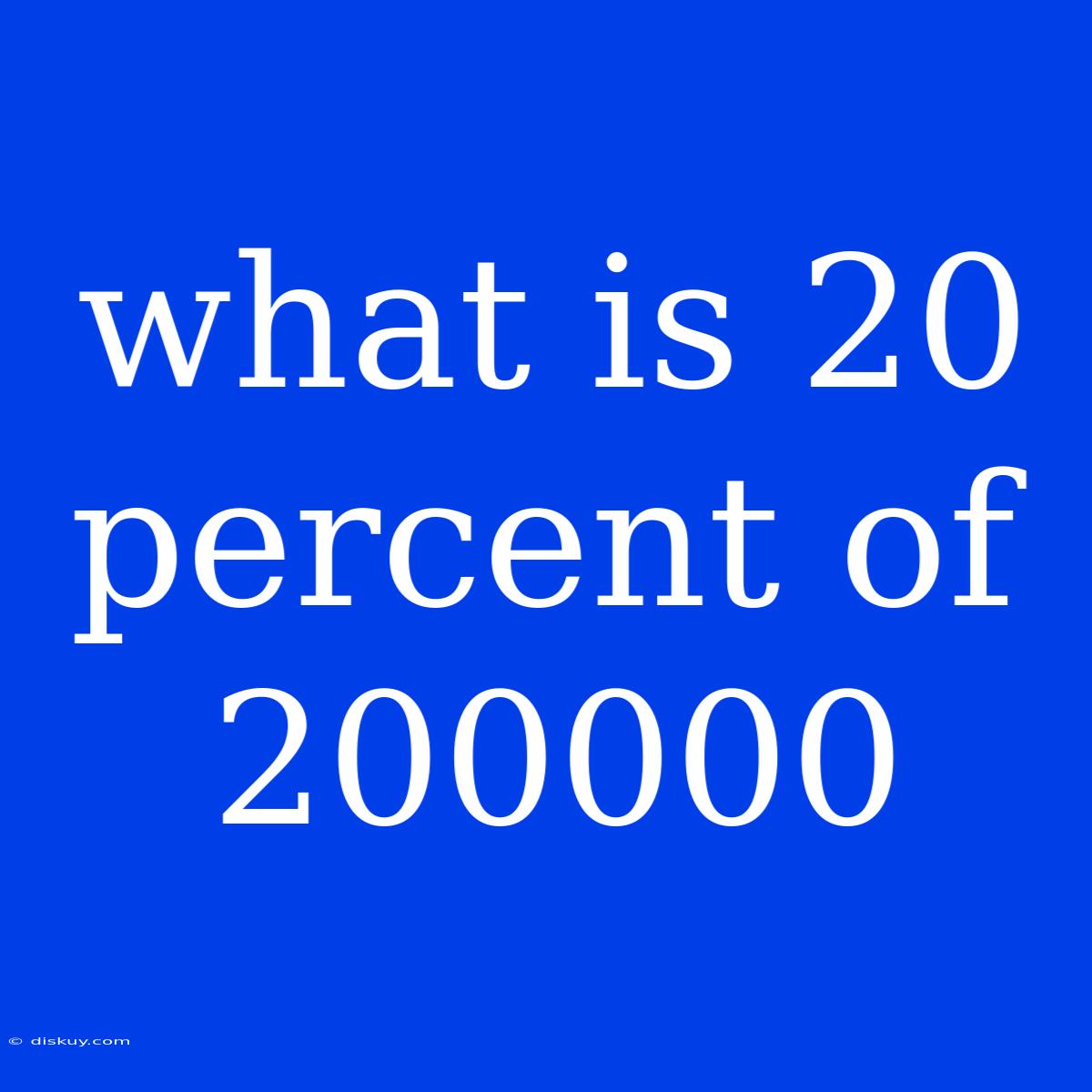 What Is 20 Percent Of 200000