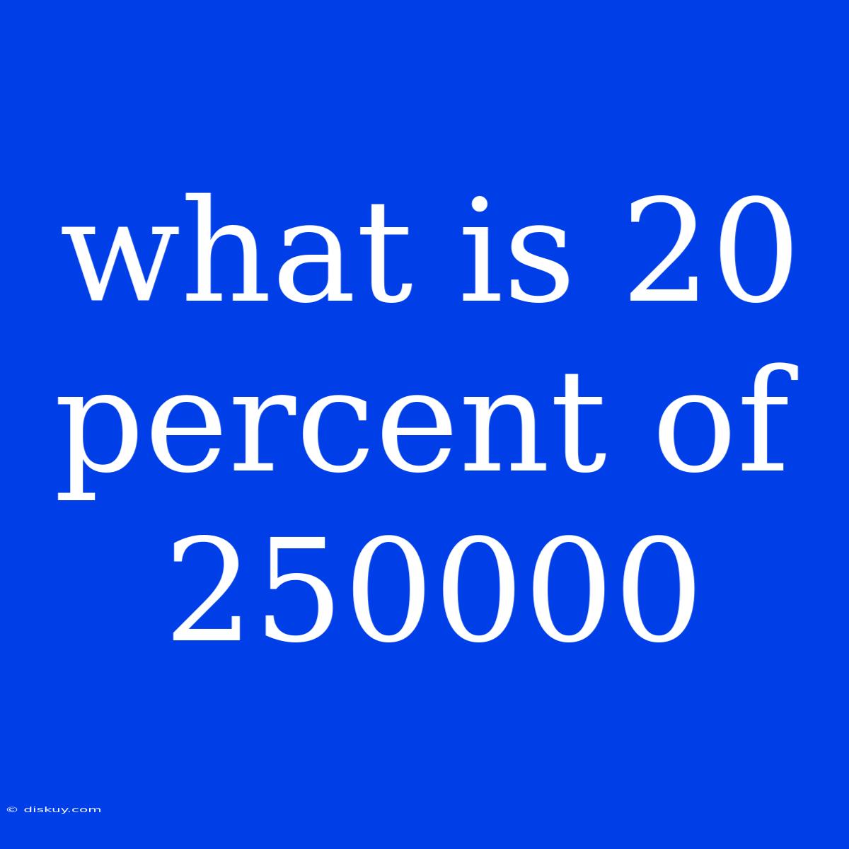 What Is 20 Percent Of 250000