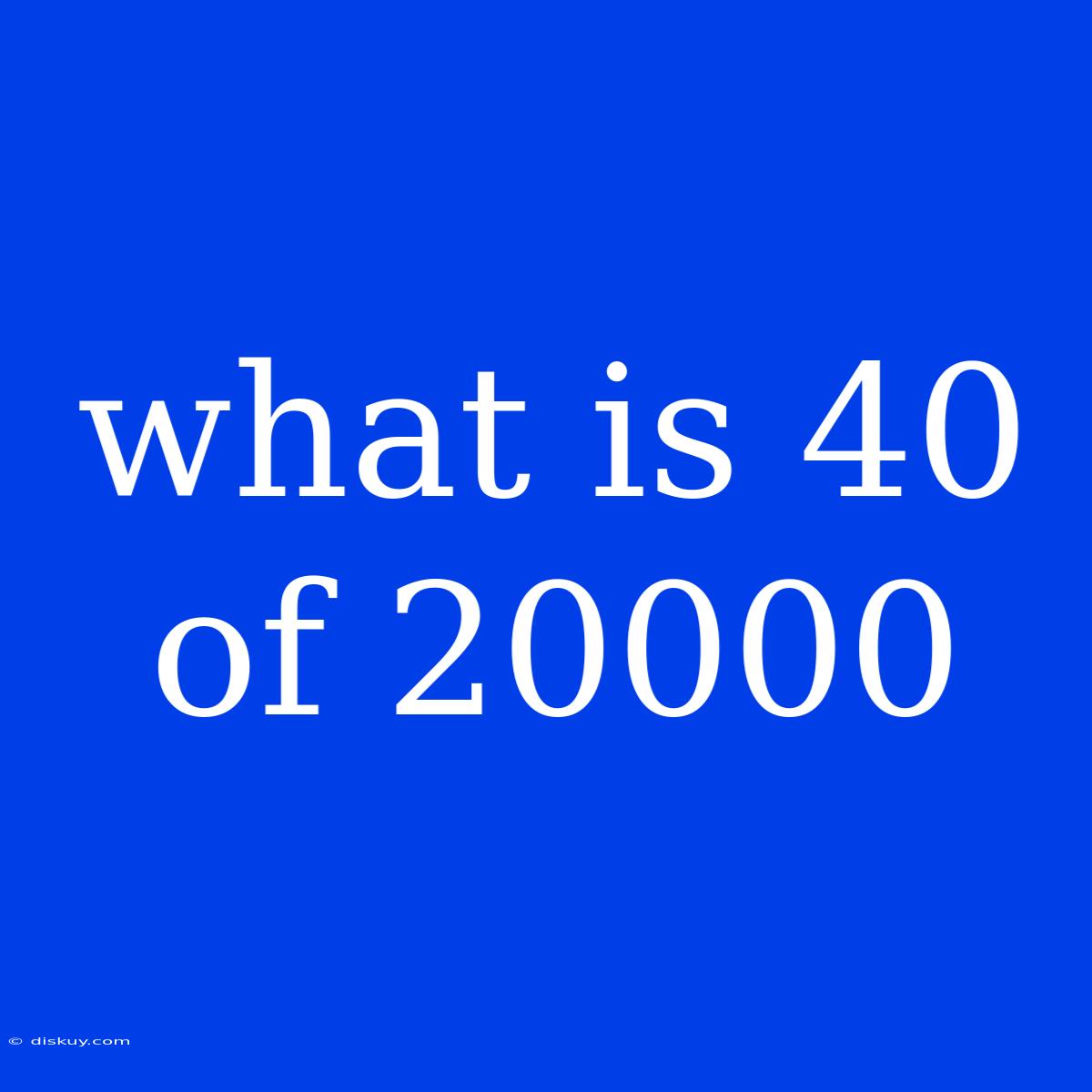 What Is 40 Of 20000