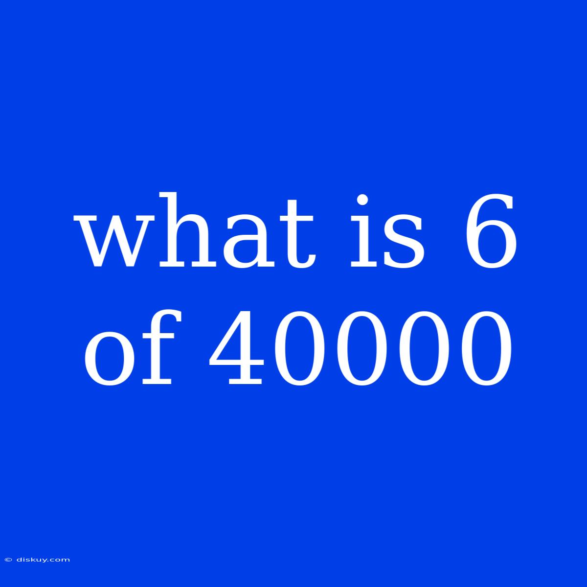 What Is 6 Of 40000