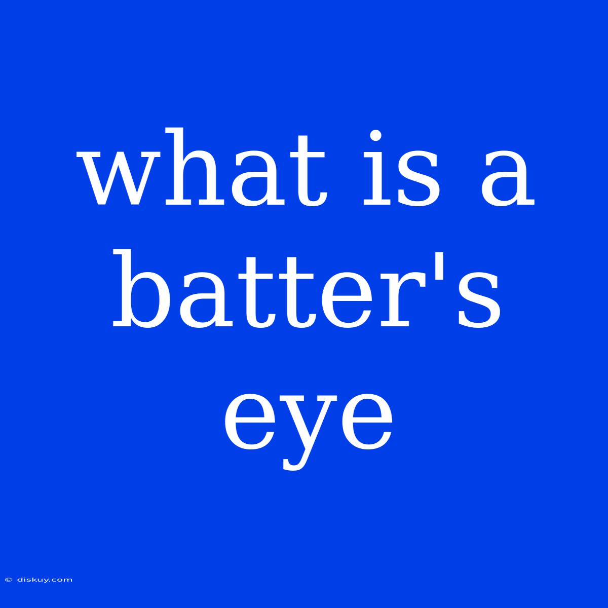 What Is A Batter's Eye