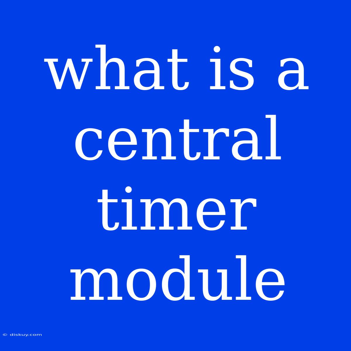 What Is A Central Timer Module