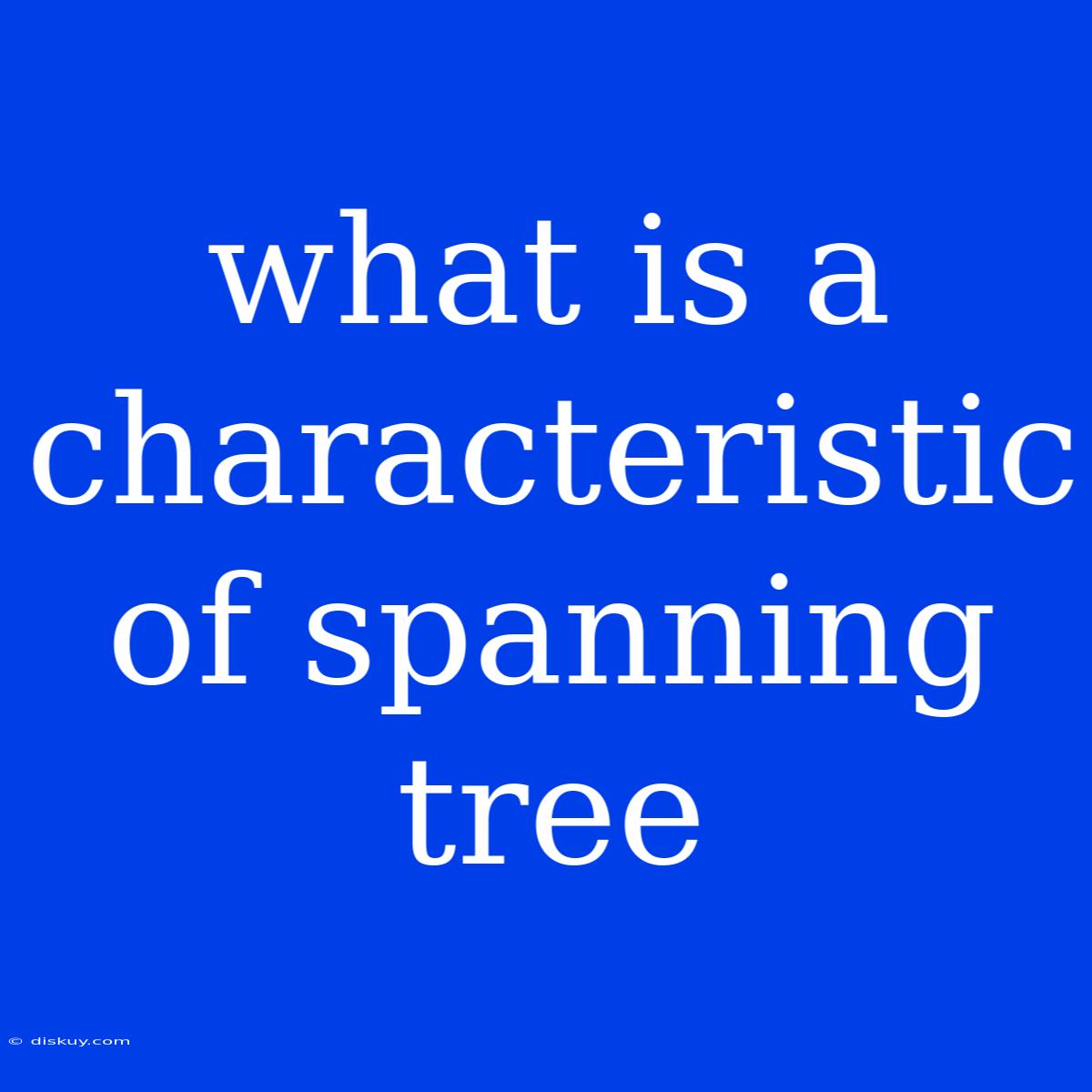 What Is A Characteristic Of Spanning Tree